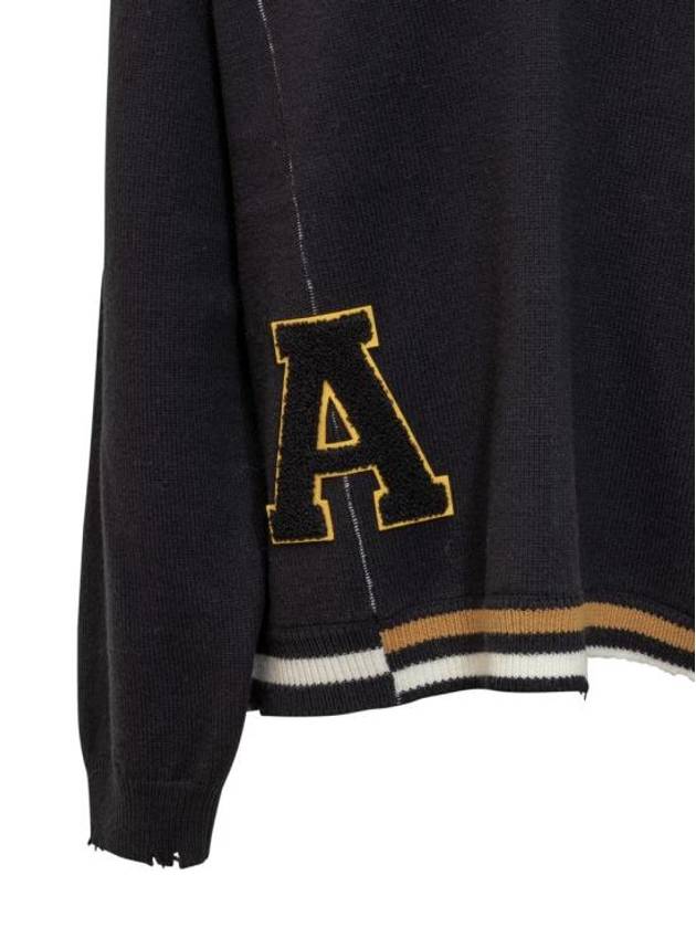 V-Neck Varsity Knit Top Black - AMBUSH - BALAAN 5