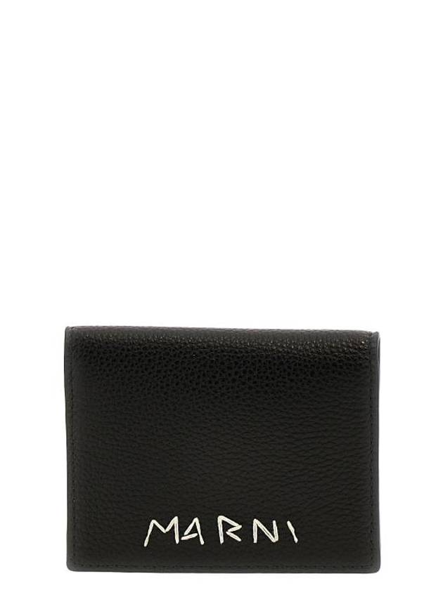 Embroidered Logo Card Wallet Black - MARNI - BALAAN 1