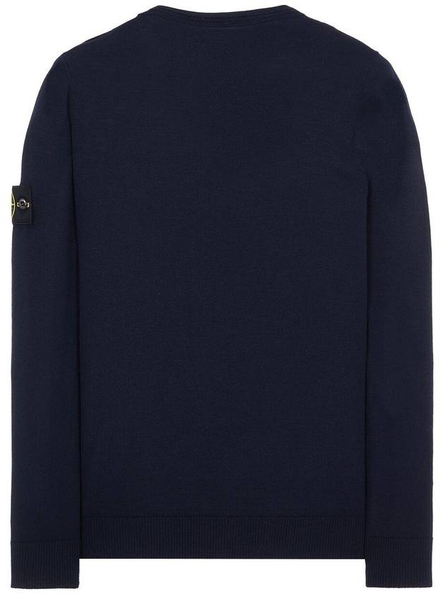 Logo Patch Round Neck Knit Top Navy - STONE ISLAND - BALAAN 7