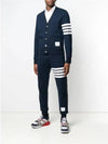 Classic V-Neck 4 Bar Stripe Cardigan Navy - THOM BROWNE - BALAAN 5