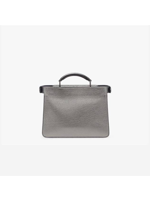 Peekaboo ISeeU Mini Leather Tote Bag Grey - FENDI - BALAAN 5