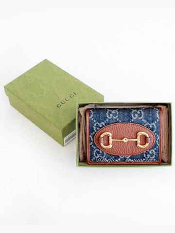 Women's Horsebit 1955 Card Case Wallet 6218872 KQGG 8375 - GUCCI - BALAAN 1