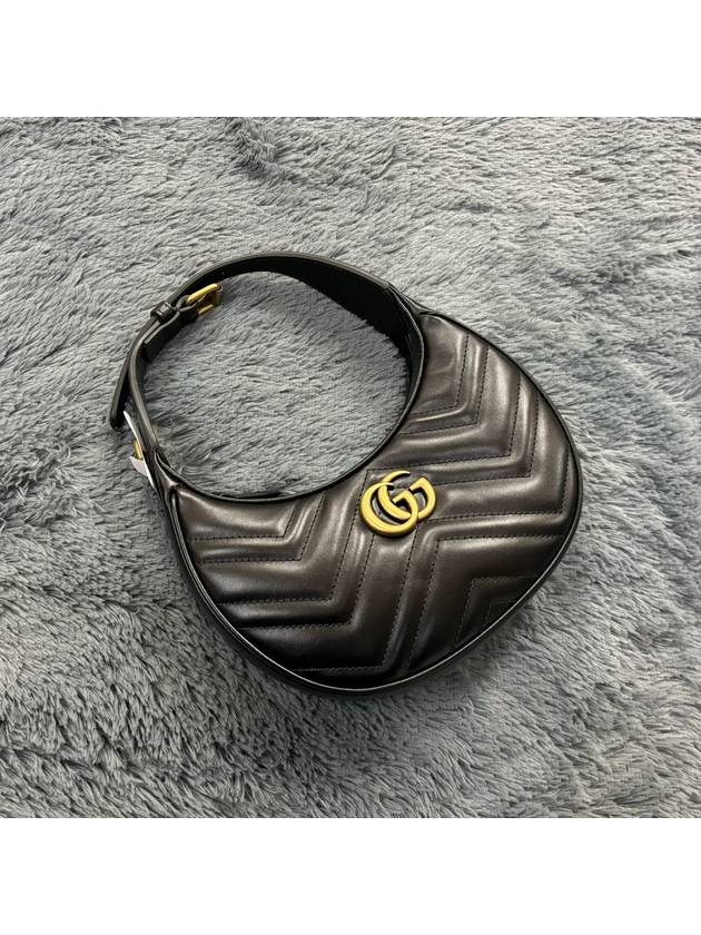 GG Marmont Half Moon Mini Bag Black - GUCCI - BALAAN 3