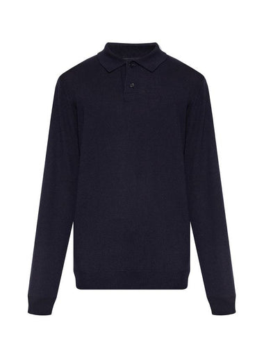 Men's Jerry Wool Long Sleeve Polo Shirt Navy - A.P.C. - BALAAN 1