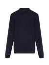 Men's Jerry Wool Long Sleeve Polo Shirt Navy - A.P.C. - BALAAN 1