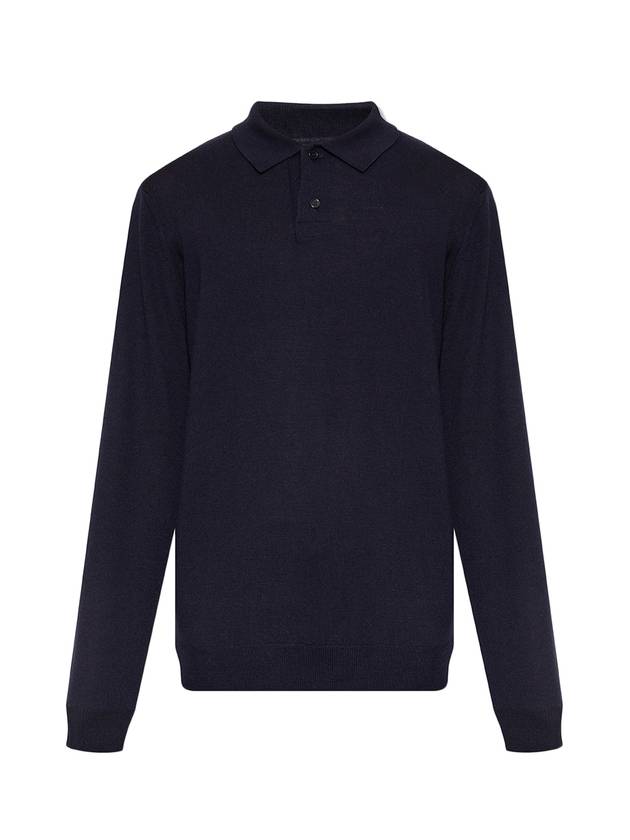 Men's Jerry Wool Long Sleeve Polo Shirt Navy - A.P.C. - BALAAN 1