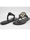 Women's Metal Logo Miller Flip Flops Black - TORY BURCH - BALAAN.