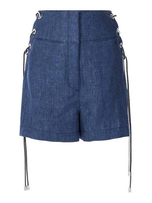 Women s lace up linen shorts indigo 270862 - GIORGIO ARMANI - BALAAN 1