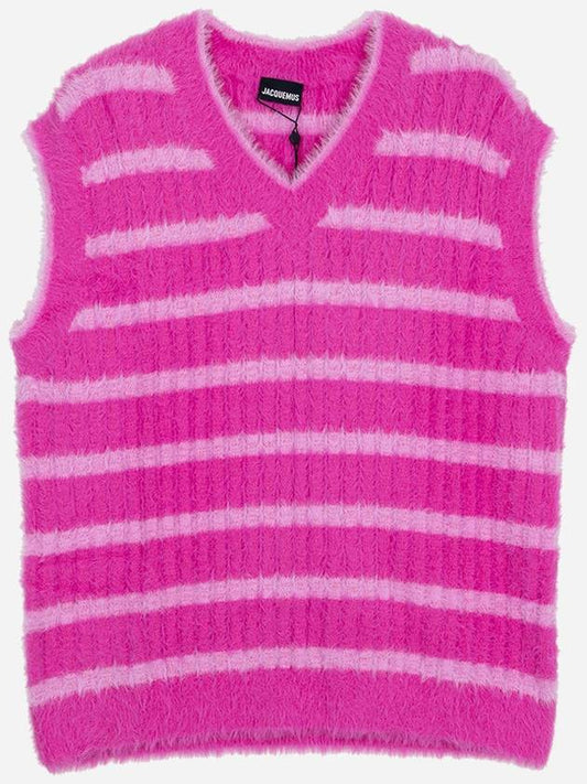 FW Jacquemus Fluffy Striped Pullover Vest 225KN069 2370 043 - JACQUEMUS - BALAAN 1