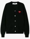 Heart Wappen Wool Cardigan Black - COMME DES GARCONS PLAY - BALAAN 3