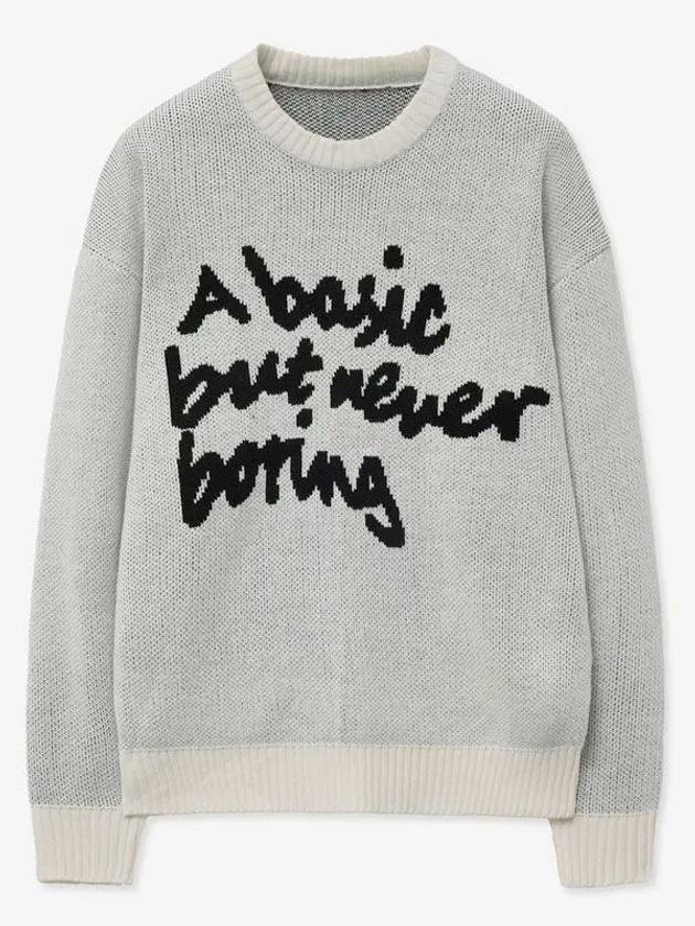 Slogan round knit sweater white - BLONDNINE - BALAAN 6