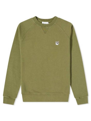 Gray Fox Head Patch Classic Sweatshirt Dark Khaki - MAISON KITSUNE - BALAAN 1