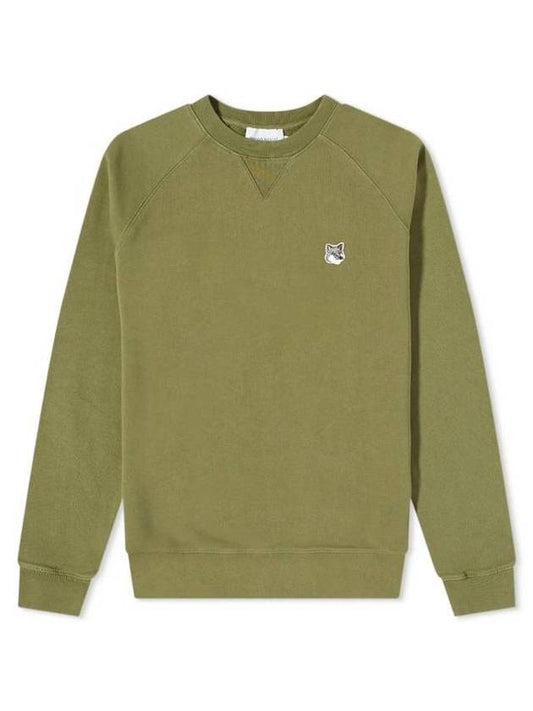 Gray Fox Head Patch Classic Sweatshirt Dark Khaki - MAISON KITSUNE - BALAAN 1