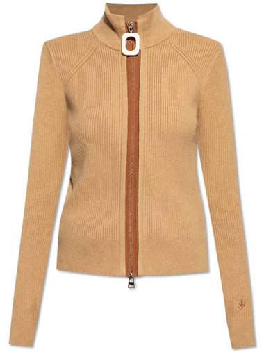 JW Anderson Ribbed Cardigan, Women's, Beige - JW ANDERSON - BALAAN 1