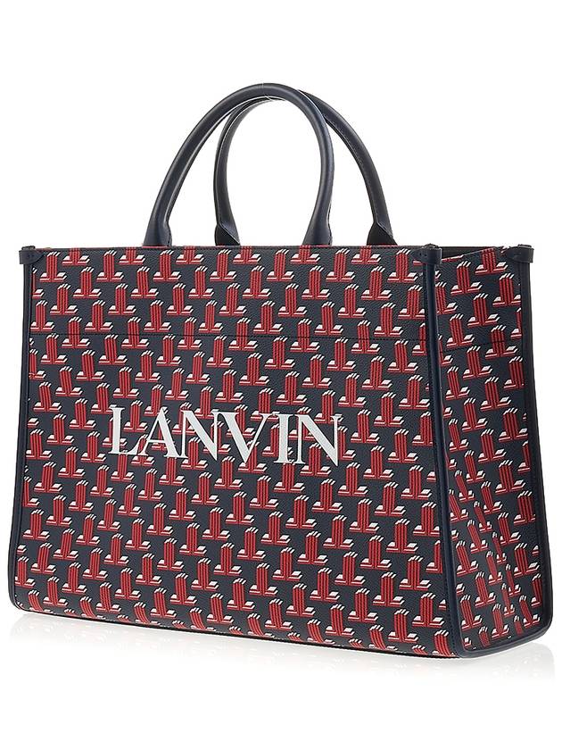 Logo Print Tote Bag Navy Red - LANVIN - BALAAN 3