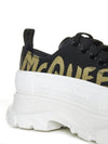 Tread Slick Lace Up Graffiti Logo Low Top Sneakers Black - ALEXANDER MCQUEEN - BALAAN 5