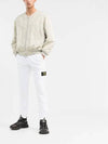 Side Patch Drawstring Track Pants White - STONE ISLAND - BALAAN.