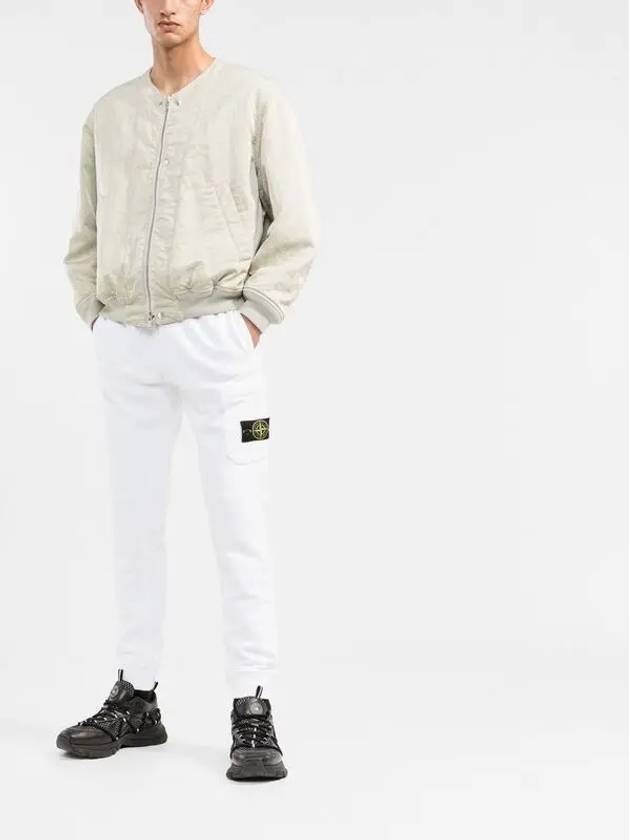 Side Patch Drawstring Track Pants White - STONE ISLAND - BALAAN.