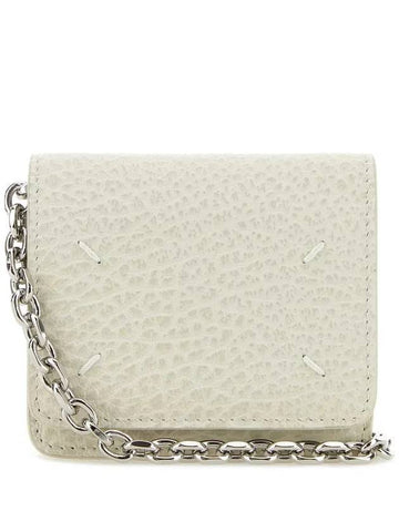 Embroidery Logo Chain Cald Wallet Ivory - MAISON MARGIELA - BALAAN 1