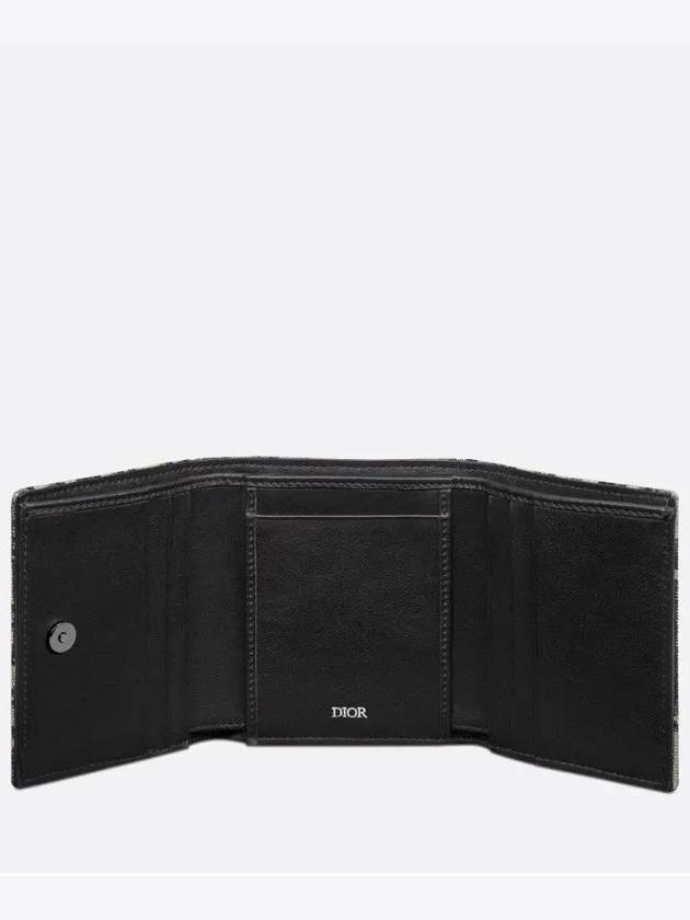 Oblique Jacquard Half Wallet Beige Black - DIOR - BALAAN 5