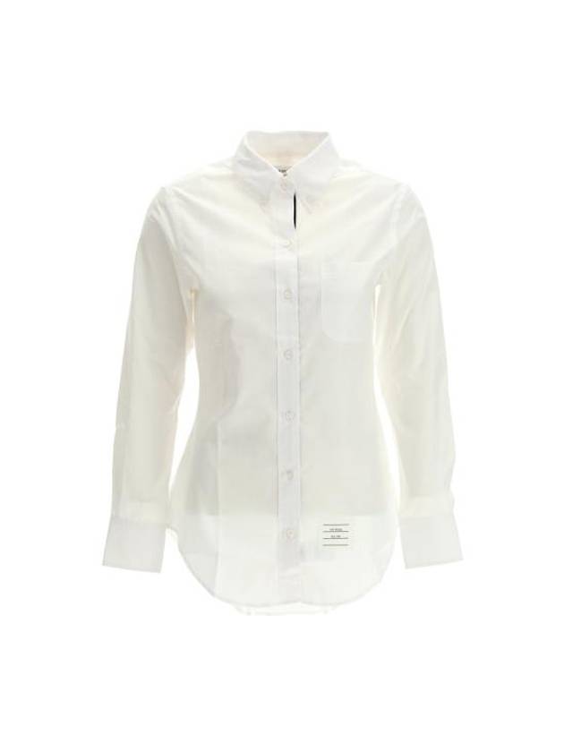 Women's Hidden Three Stripes Oxford Classic Shirt White - THOM BROWNE - BALAAN 2