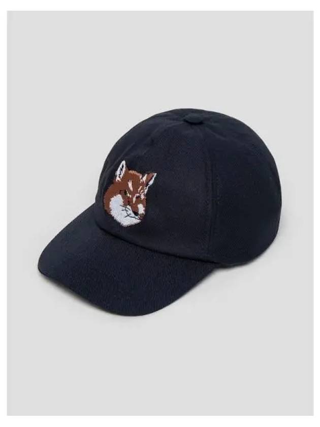 Unisex large fox head embroidery 6P cap navy domestic product - MAISON KITSUNE - BALAAN 1