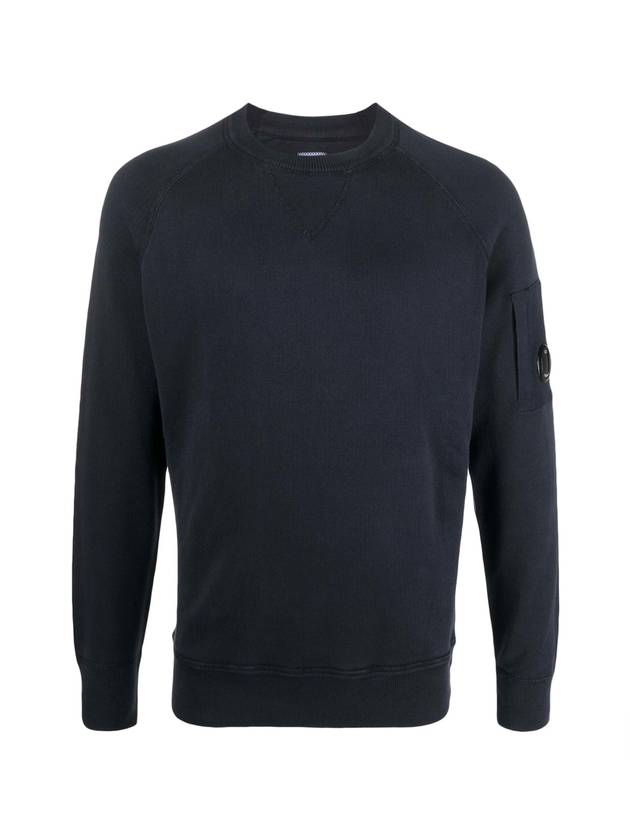 Men's Lens Wappen Crew Neck Sweatshirt Navy - CP COMPANY - BALAAN 1