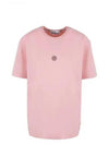 Garment Dyed Lettering One Print Cotton Jersey Short Sleeve T-Shirt Pink - STONE ISLAND - BALAAN 2