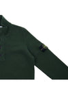 High Neck Half Button Lambswool Knit Top Olive - STONE ISLAND - BALAAN 5