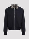 Checked Reversible Cotton Jacket Brown Navy - BOTTEGA VENETA - BALAAN 1