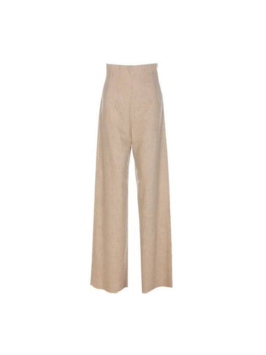 Women's Venas High Waist Virgin Wool Wide Pants Beige - MAX MARA - BALAAN 1