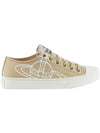 Plimsoll 20 Logo Canvas Low Top Sneakers Beige - VIVIENNE WESTWOOD - 1