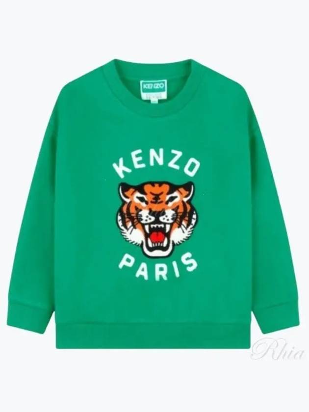 Kids Knit Sweatshirt K60581 719 GREEN - KENZO - BALAAN 2