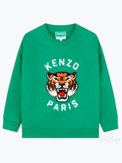 Kids Knit Sweatshirt K60581 719 GREEN - KENZO - BALAAN 2