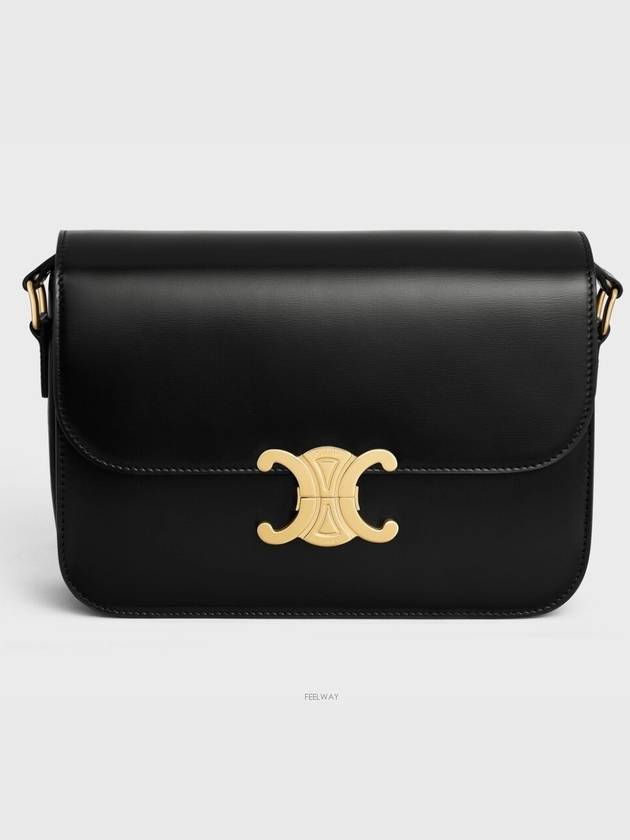 Classique Triomphe Shiny Calfskin Shoulder Bag Black - CELINE - BALAAN 2