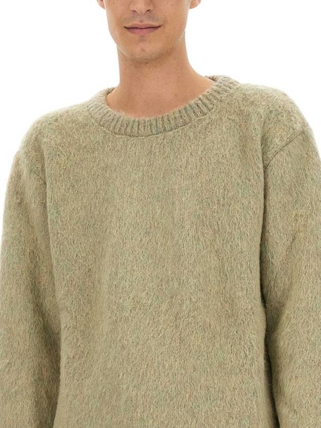 Melange Effect Brush Yarn Knit Top Green - LEMAIRE - BALAAN 5