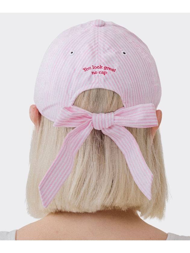 aox stripe ribbon ball cap pink - AOX - BALAAN 1