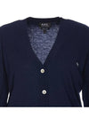 Bella Logo Embroidery Cardigan Dark Navy Blue - A.P.C. - BALAAN 5