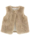 Kids gold button fur vest beige 15820 2A5A - CHLOE - BALAAN 1