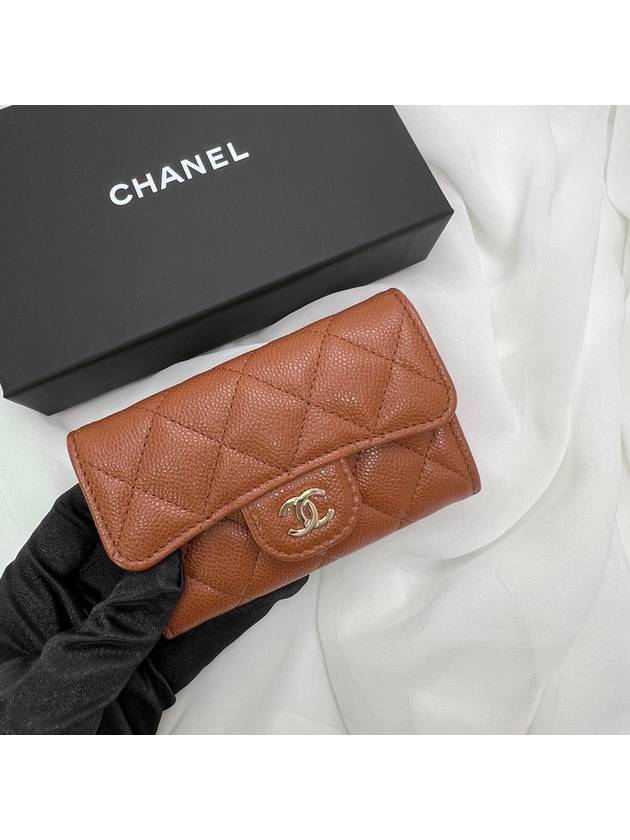 Card wallet snap chocolate brown gold classic caviar AP0214 - CHANEL - BALAAN 10