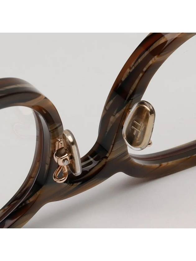 Blue light blocking glasses frame TF6009DB 062 Brown horn rim fashion round Asian fit - TOM FORD - BALAAN 6