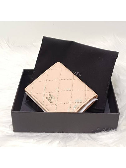 Small Flap Wallet Caviar Leather Light Beige - CHANEL - BALAAN 2