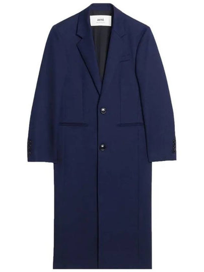 Two Button Wool Single Coat Navy - AMI - BALAAN 2