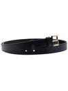 Women's Gold Triangle Logo Leather Belt Black - PRADA - BALAAN 4