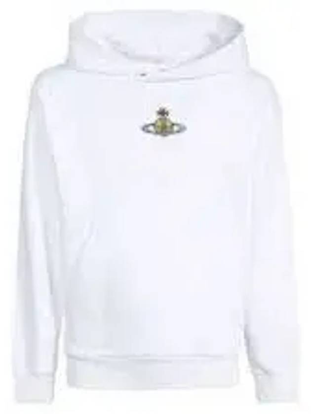 Embroidered ORB Logo Cotton Hoodie White - VIVIENNE WESTWOOD - BALAAN 2