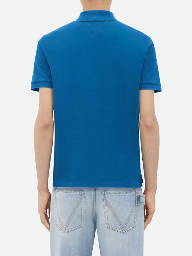 Cotton Polo Shirt Blue - BOTTEGA VENETA - BALAAN 5