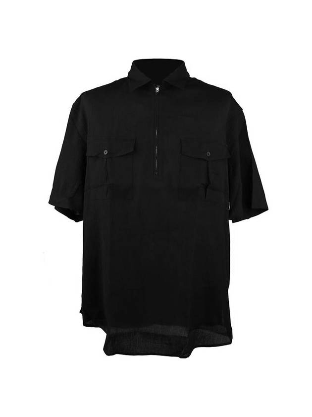 Chem Zipper Short Sleeve Shirt Marine - HERMES - BALAAN 1