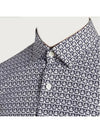 All Over Gancini Pattern Print Cotton Long Sleeve Shirt White Navy - SALVATORE FERRAGAMO - BALAAN 7