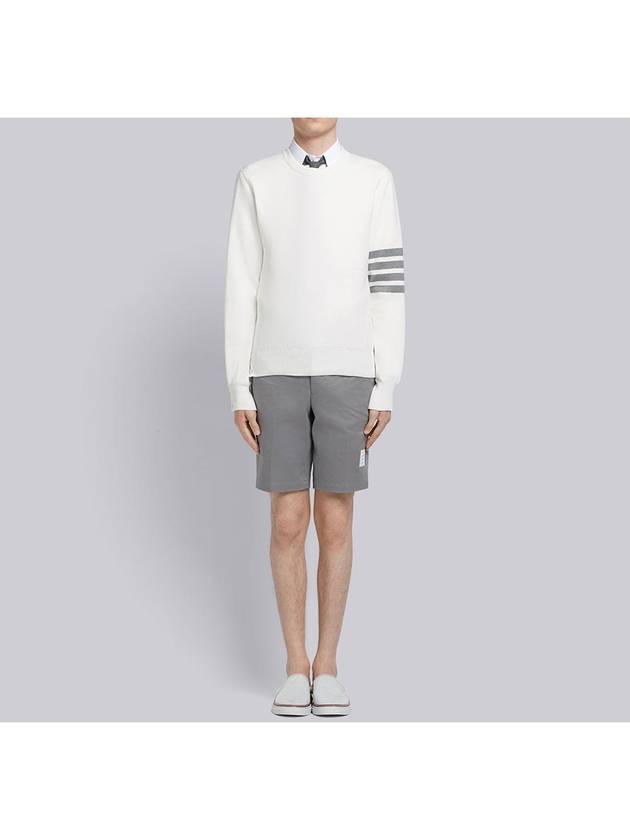 4 Bar Armband Milano Stitch Knit Top White - THOM BROWNE - BALAAN 5