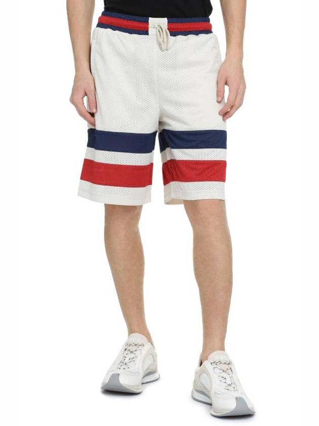 GG Mesh Bermuda Shorts Off White - GUCCI - BALAAN 4